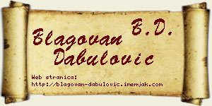 Blagovan Dabulović vizit kartica